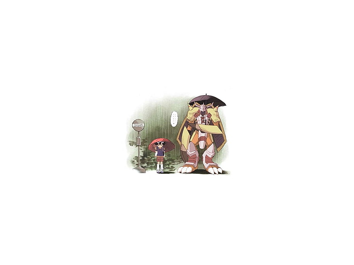 cartoon characters illustration, Digimon Adventure, My Neighbor Totoro, HD wallpaper
