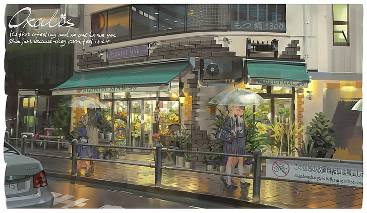 HD wallpaper: Anime, Original, City, Girl, Shop, Street | Wallpaper Flare