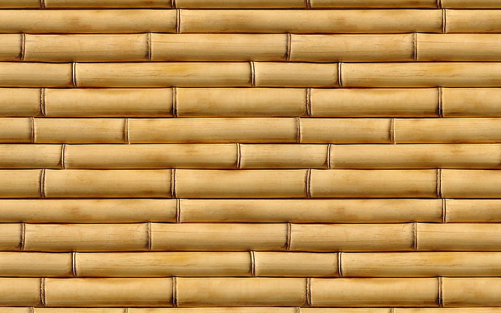 brown wall brick, bamboo, vertical, wood, backgrounds, pattern, HD wallpaper