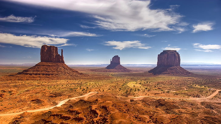 desert, monument valley, utah, usa, united states, sky, skies, HD wallpaper