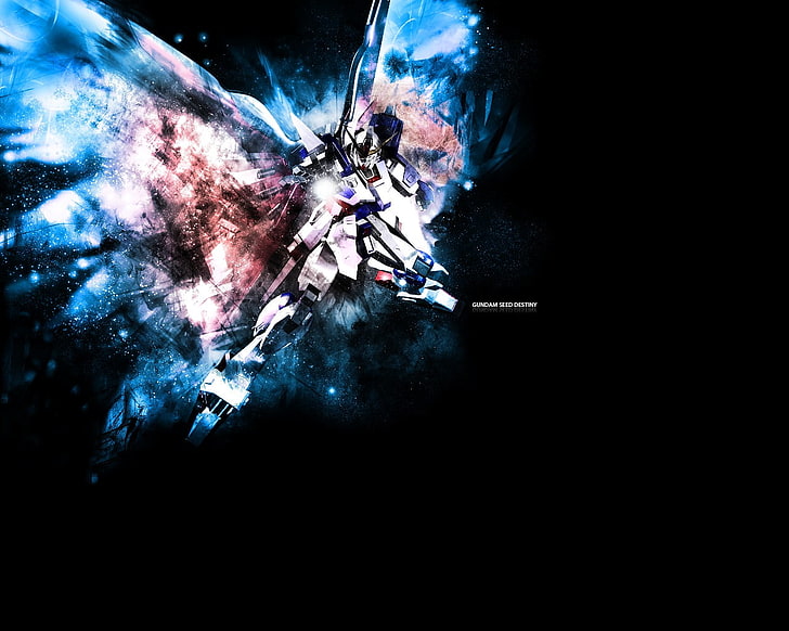 anime, Mobile Suit Gundam SEED, night, copy space, illuminated