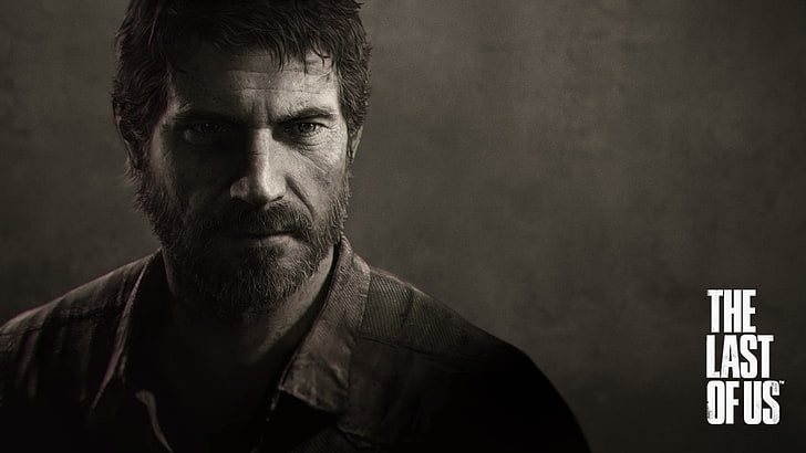The Last Of Us wallpaper, video games, Joel, monochrome, beard