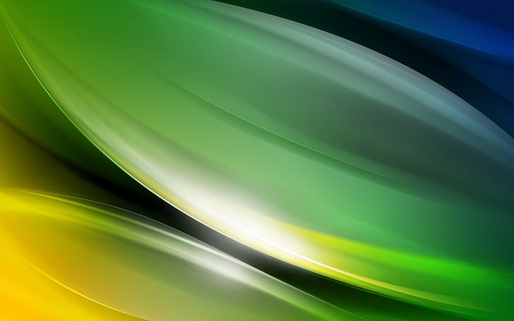 green and yellow illustration, abstract, shapes, green color