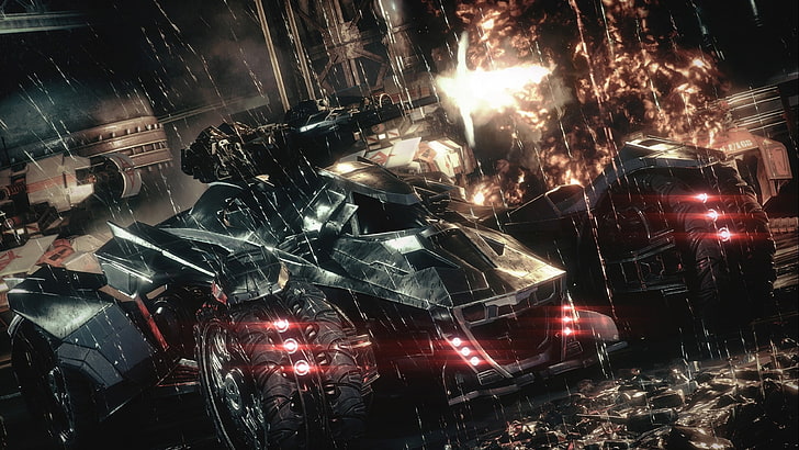 Batman: Arkham Knight, Rocksteady Studios, Batmobile, Gotham City, HD wallpaper