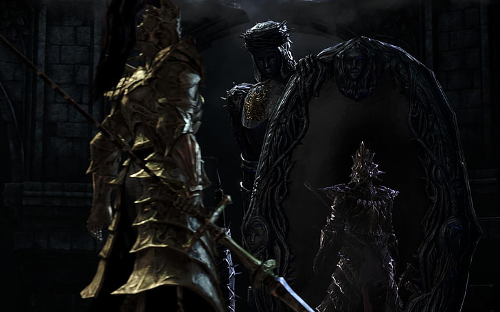 Dragonslayer Ornstein and Looking Glass Knight from Dark Souls
