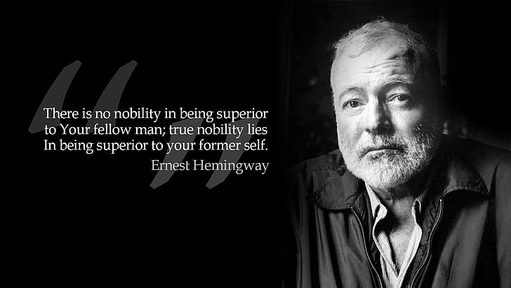 And, black, ernest, grayscale, Hemingway, monochrome, quotes, HD wallpaper