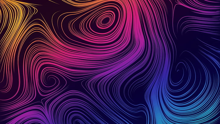 cyclone, colorful, pattern, magenta, psychedelic art, line, HD wallpaper