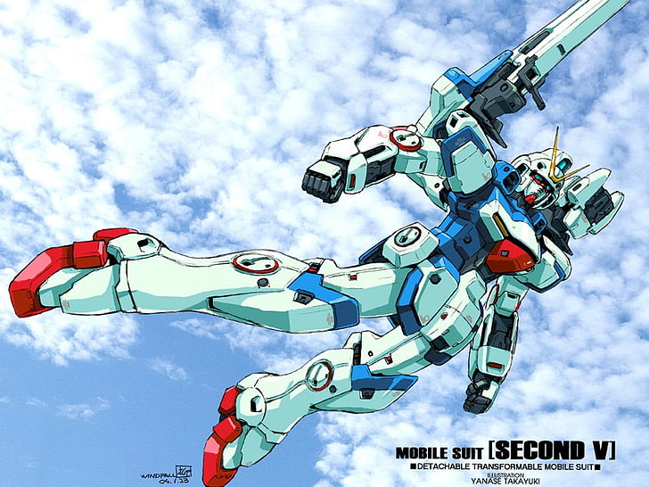 anime, Mobile Suit Gundam 00, sky, cloud - sky, low angle view