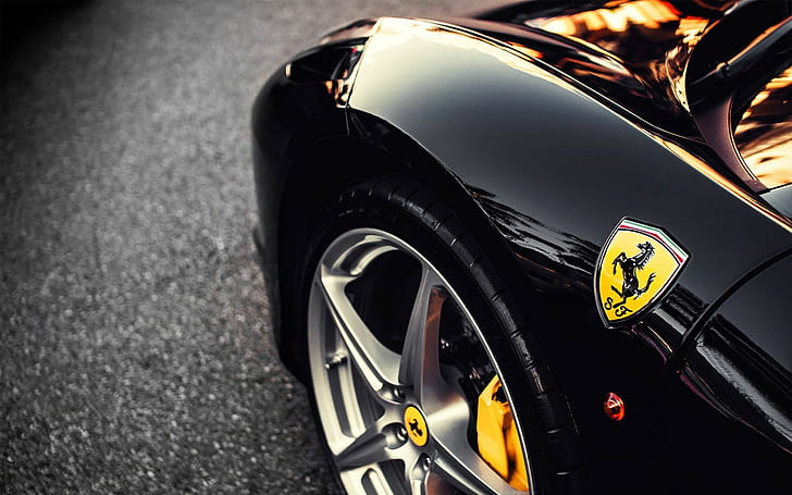 HD wallpaper: Cars, Ferrari, Close Up, Wheels, black ferrari sports car |  Wallpaper Flare