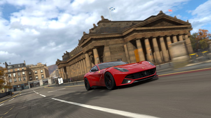 Forza Horizon 4, Forza Games, video games, red cars, screen shot, HD wallpaper