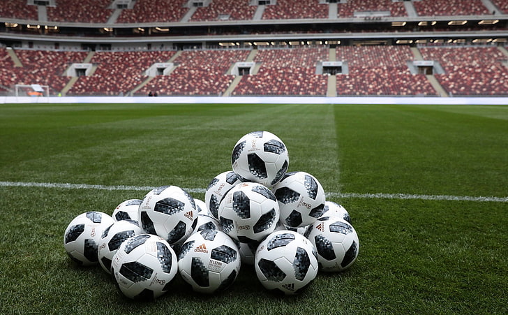 The ball, Sport, Football, Russia, A lot, Adidas, 2018, Stadium