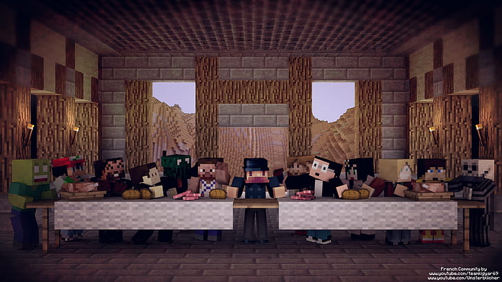 The Last Supper Minecraft Notch HD, video games, HD wallpaper