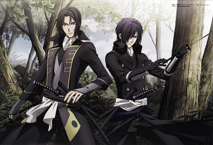 HD wallpaper: two anime men with swords in forest, Hakuouki Shinsengumi  Kitan | Wallpaper Flare