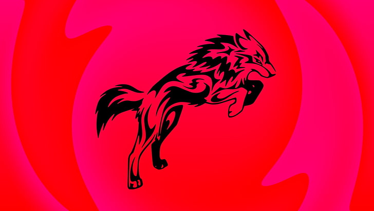 rearing wolf digital wallpaper, Lobo, animals, red, animal themes, HD wallpaper