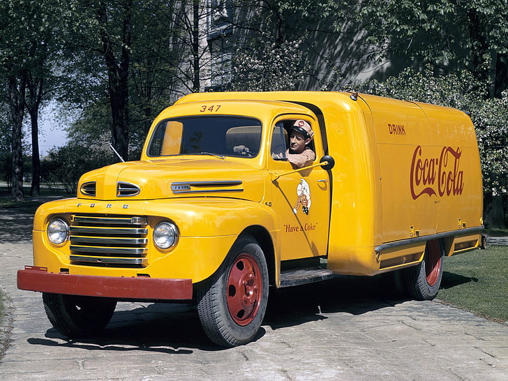 1948, coca, cola, f 5, ford, retro, semi, tractor