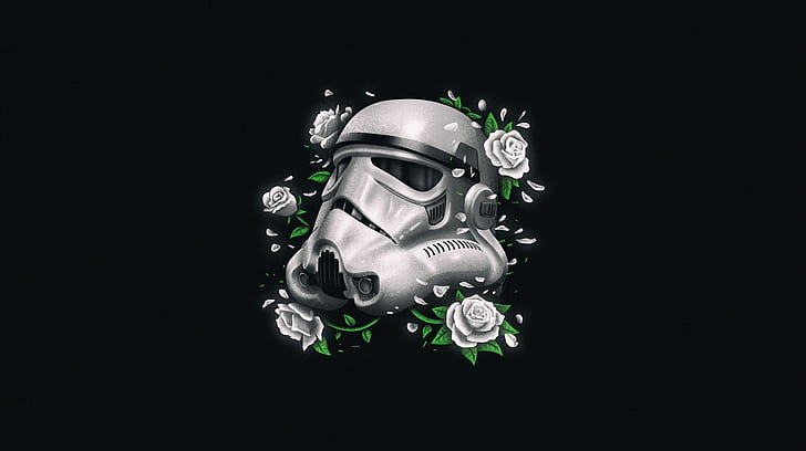 Hd Wallpaper Flowers Minimalism Star Wars Helmet Background