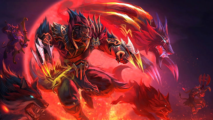 Dota 2, Defense of the Ancients, Steam (software), Lycan, wolf, HD wallpaper