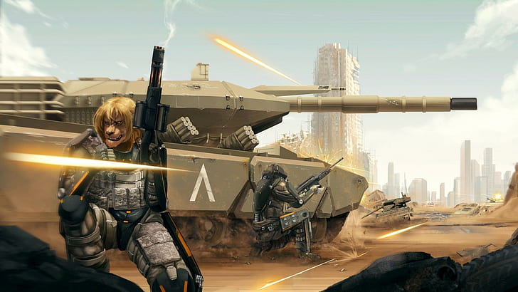 tank, gun, HD wallpaper