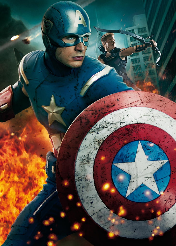 Captain America poster, Chris Evans, The Avengers, Hawkeye, Jeremy Renner