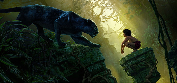 Mowgli, Bagheera, Jungle Book