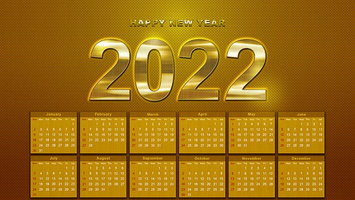 2022 (Year), Happy New Year, calendar, HD wallpaper
