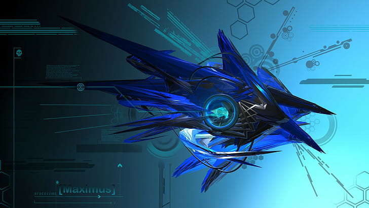 blue and black Maximus wallpaper, blue and black Maximus digital illustration