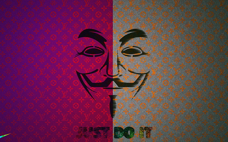 HD wallpaper: Guy Fawkes mask just do it digital wallpaper, fox, background  | Wallpaper Flare