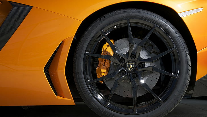 Lamborghini, Lamborghini Aventador, wheels, tires, car, HD wallpaper