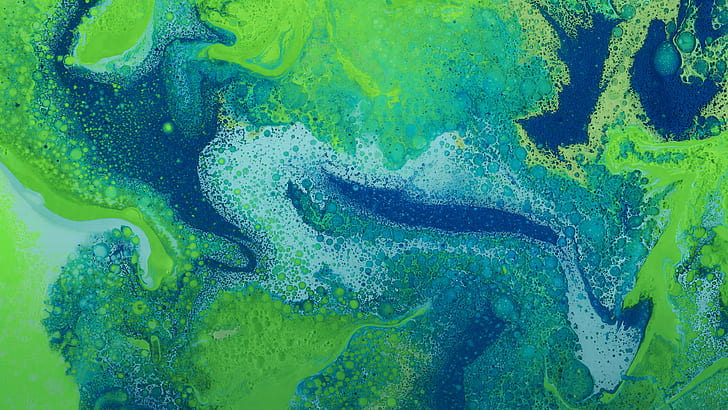 abstract painting, green color, water, no people, art and craft
