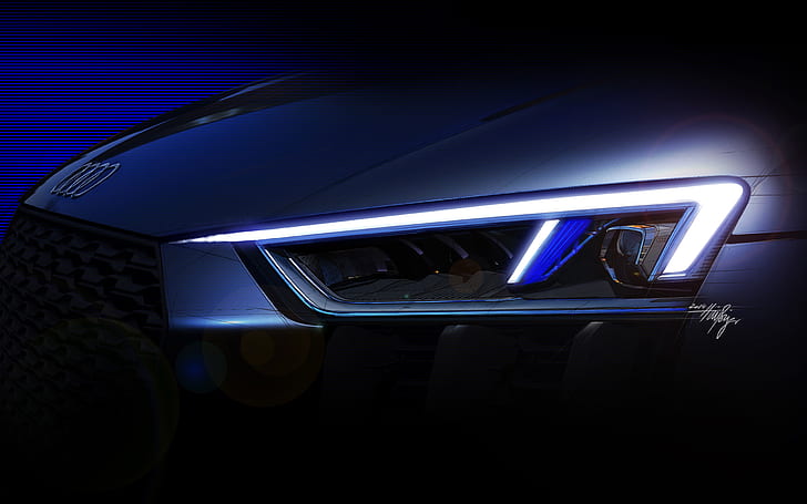 HD wallpaper: artwork, Audi R8, car, Concept Art, Headlights, Super Car,  vehicle | Wallpaper Flare
