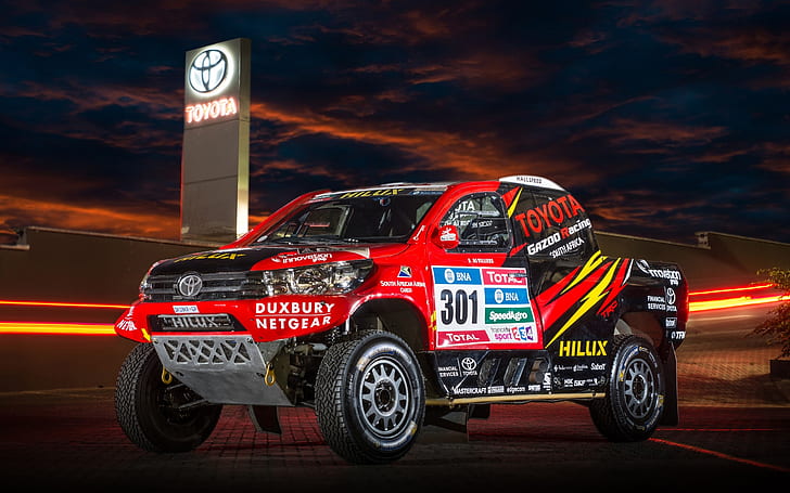 Toyota Hilux SUV car, Dakar Rally, HD wallpaper