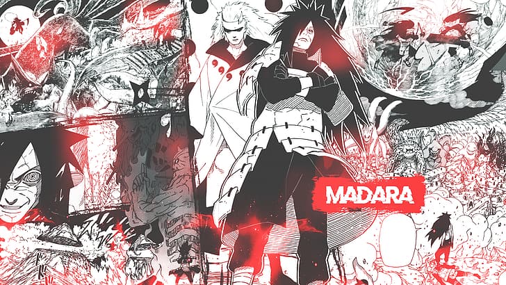 collage, manga, Uchiha Madara, Naruto (anime), DinocoZero, HD wallpaper