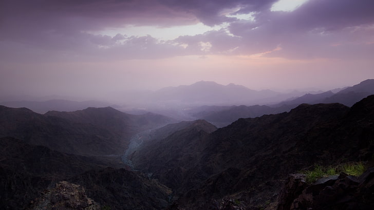 silhouette of mountain, mountains, Al-Hada, Saudi Arabia, Makkah, HD wallpaper