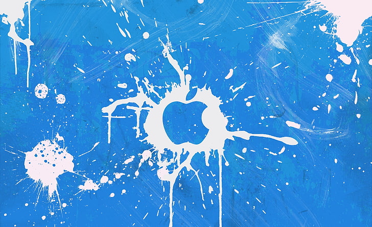 Splash Blue, Apple logo, Computers, Mac, art and craft, no people, HD wallpaper
