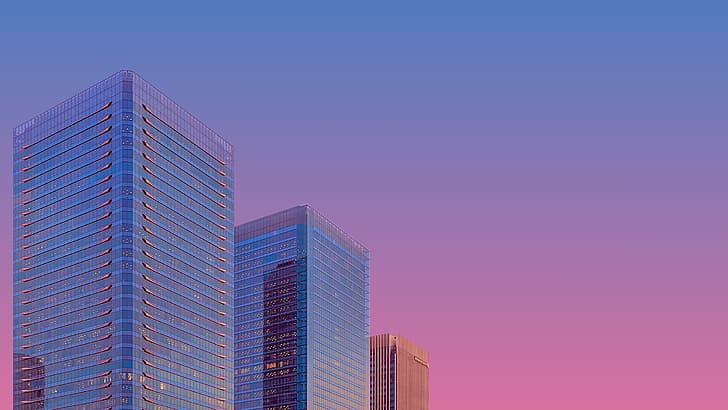 HD wallpaper: purple sky, skyscraper, vaporwave | Wallpaper Flare