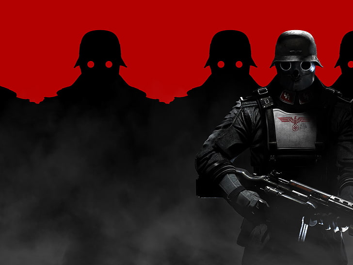 Wolfenstein The New Order Game 2013, soldier holding rifle wallpaper, HD wallpaper