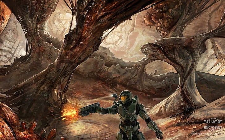 The Flood, video games, halo, guns, other, HD wallpaper