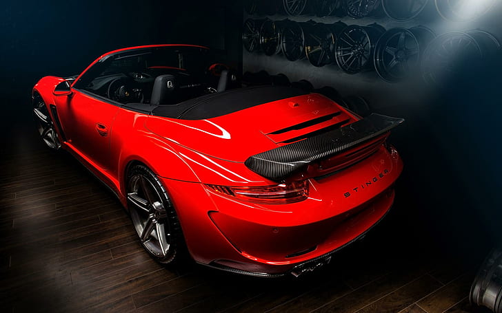 2014 TopCar Porsche 991 Carrera Stinger Cabriolet 2, red convertible porsche, HD wallpaper