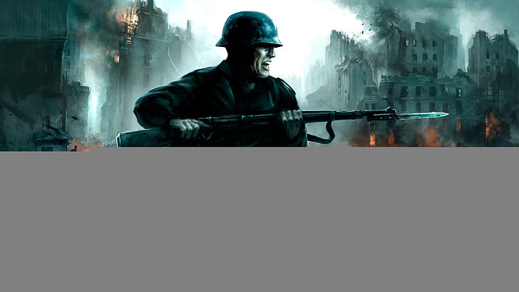 WWII World War Soldier Drawing Tank Barb Wire HD, digital/artwork, HD wallpaper