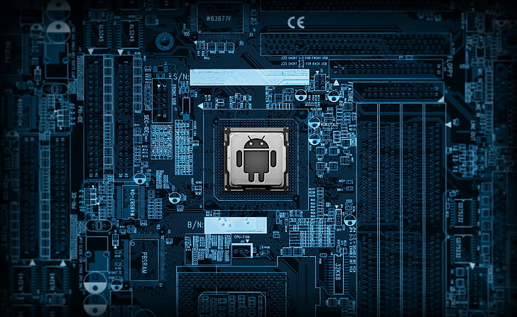 Android Motherboard HD Wallpaper, blue circuit board, Computers