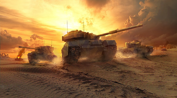 World of Tanks wallpaper, England, Sunset, The sky, Sand, Clouds HD wallpaper