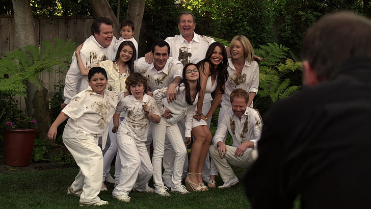 TV, Modern Family, group of people, smiling, standing, young adult