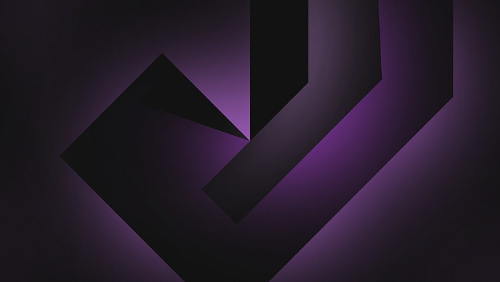 4K, Dark background, Gradient, Geometric, Shapes, Violet, Black, HD wallpaper