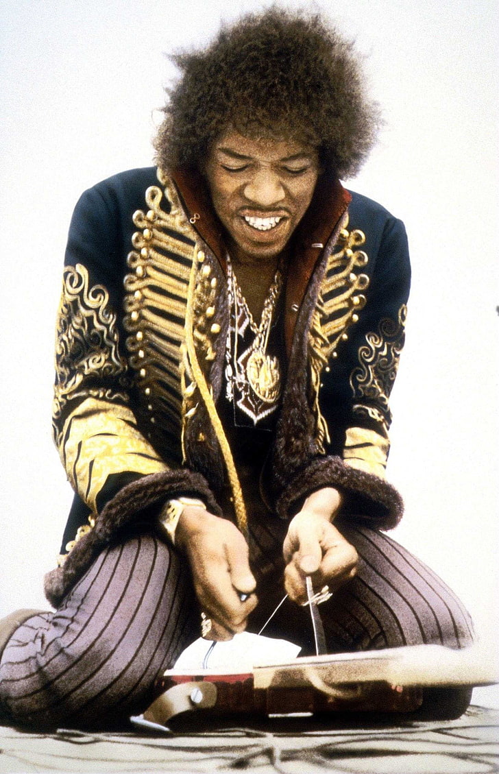 Jimi Hendrix, musician, men, drugs, one person, smiling, adult, HD wallpaper