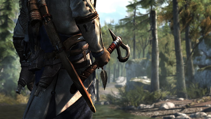 Assassin's Creed digital wallpaper, untitled, Assassin's Creed III
