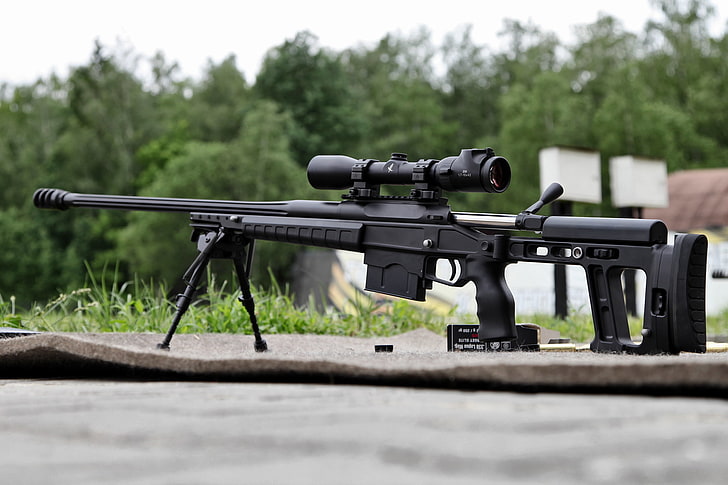 black sniper rifle, polygon, exercises, shop, recharge, goal, HD wallpaper