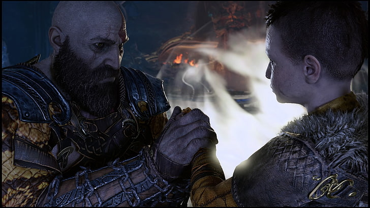 God of War, God of War (2018), Kratos, PlayStation 4, smoke - physical structure