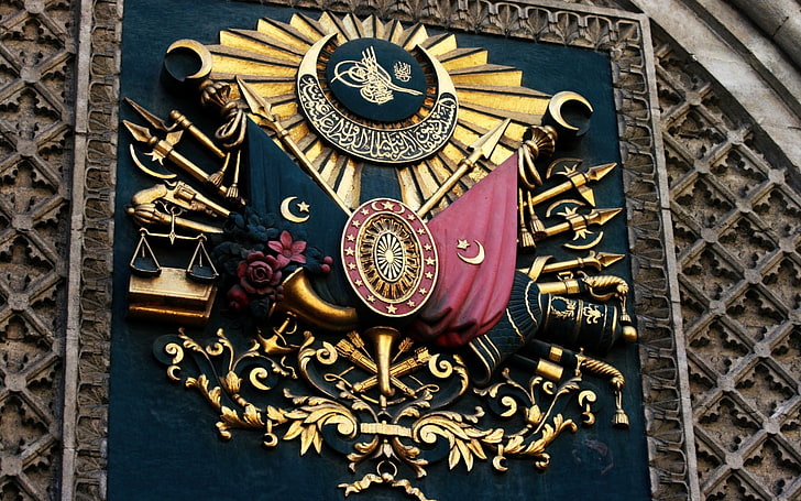 Coat Of Arms Ottoman wall decor, Ottoman Empire, gold colored