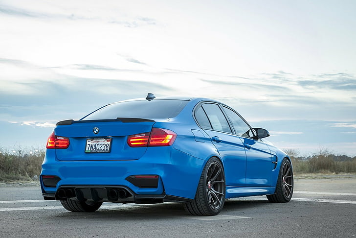 (f80), (m3), 2014, blue, bmw, cars, modified, performance, sedan, HD wallpaper