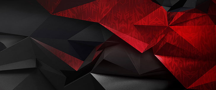 black and red abstract digital wallpaper, Acer, shape, backgrounds